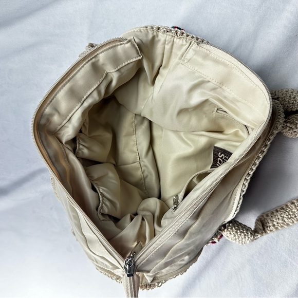 The Sak Crochet Purse Beach Boho Shoulder Bag Tote Multi Floral Patch Summer - Picture 9 of 11